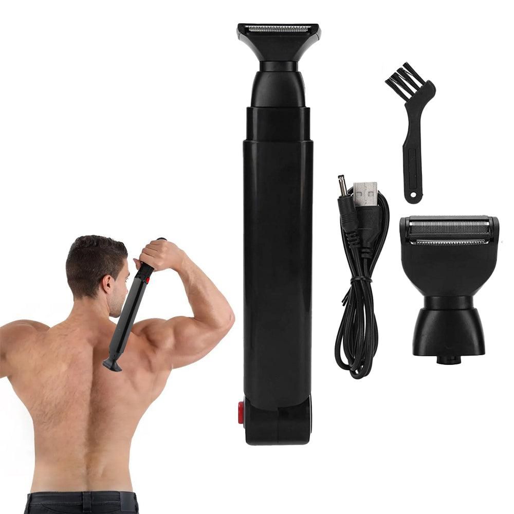 Men's Back Hair Remover USB Rechargeable Body Hair Trimmer Adjustable Shaver - Image 1