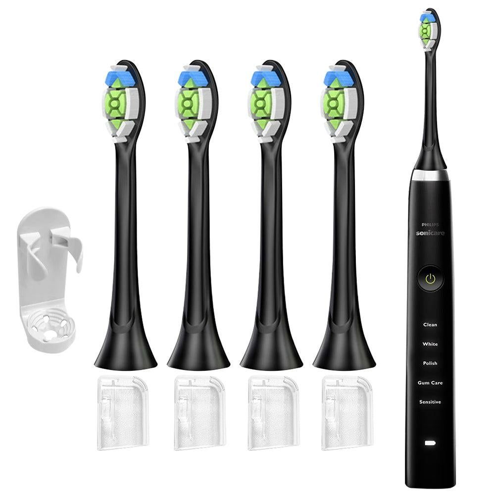 4Pcs Replacement Electric Toothbrush Heads Compatible with Philips Black - Image 1