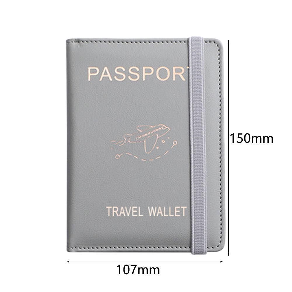 RFID Blocking Passport Holder Travel Passport Wallet Card Holder Gray - Image 3