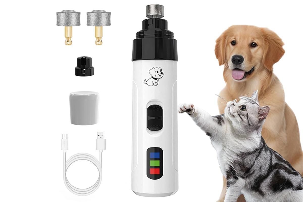 2-Speed Dog Nail Grinder Pet Nail Grinder Super Quiet Rechargeable Electric Dog Nail Trimmer for Large Medium Small Dogs - Image 1