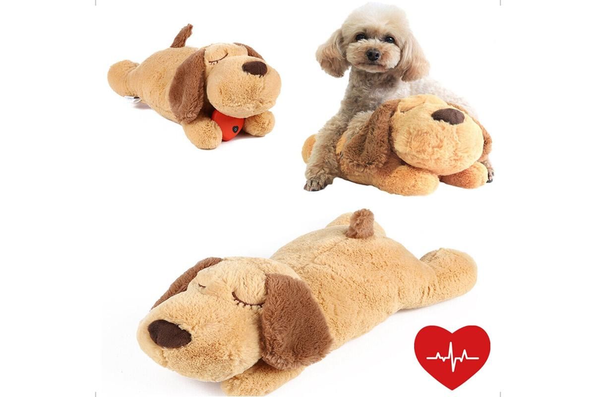 Pet Puppy Cat Soft Plush Toy Heartbeat Sleeping Buddy Dog Behavioral Anxiety Aid - Image 1