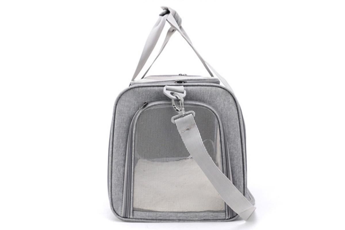 Portable Travel Bag Soft Crate Cage Cat Bag Animal Carriers for Pets -Grey - Image 4
