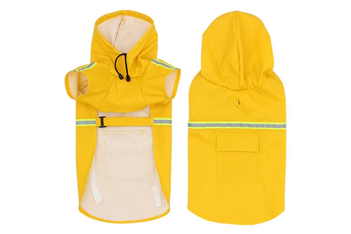 Pet Raincoat Outdoor Waterproof Dog Poncho for Small and Medium Dogs - Yellow - Image 1