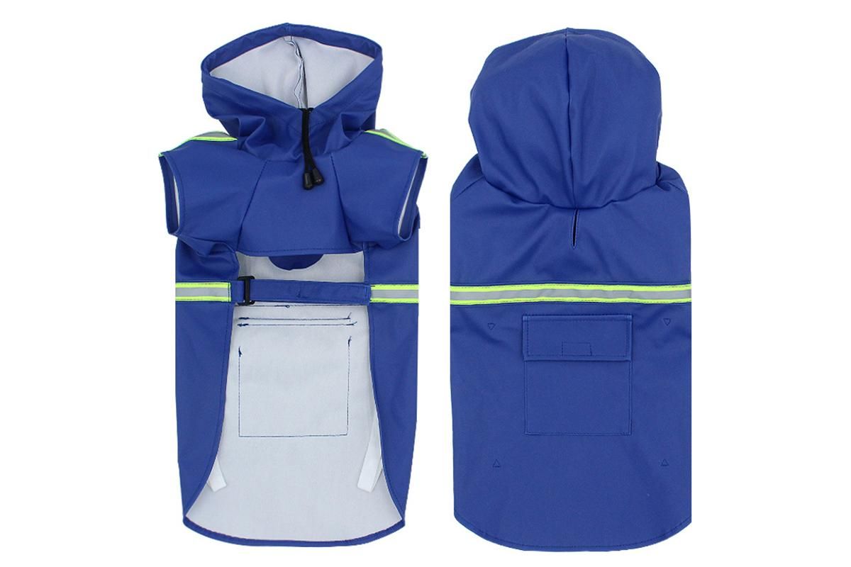 Pet Raincoat Outdoor Waterproof Dog Poncho for Small and Medium Dogs - Blue - Image 1