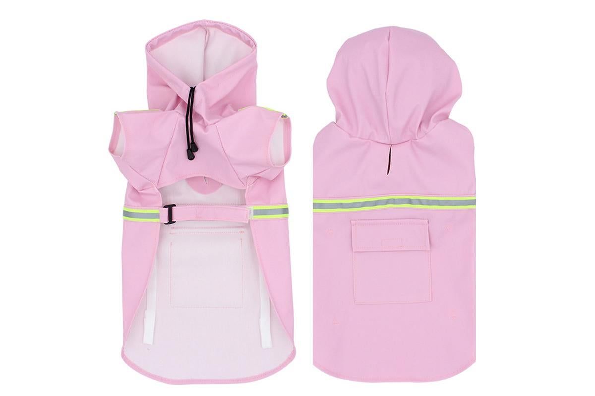 Pet Raincoat Outdoor Waterproof Dog Poncho for Small and Medium Dogs - Pink - Image 1