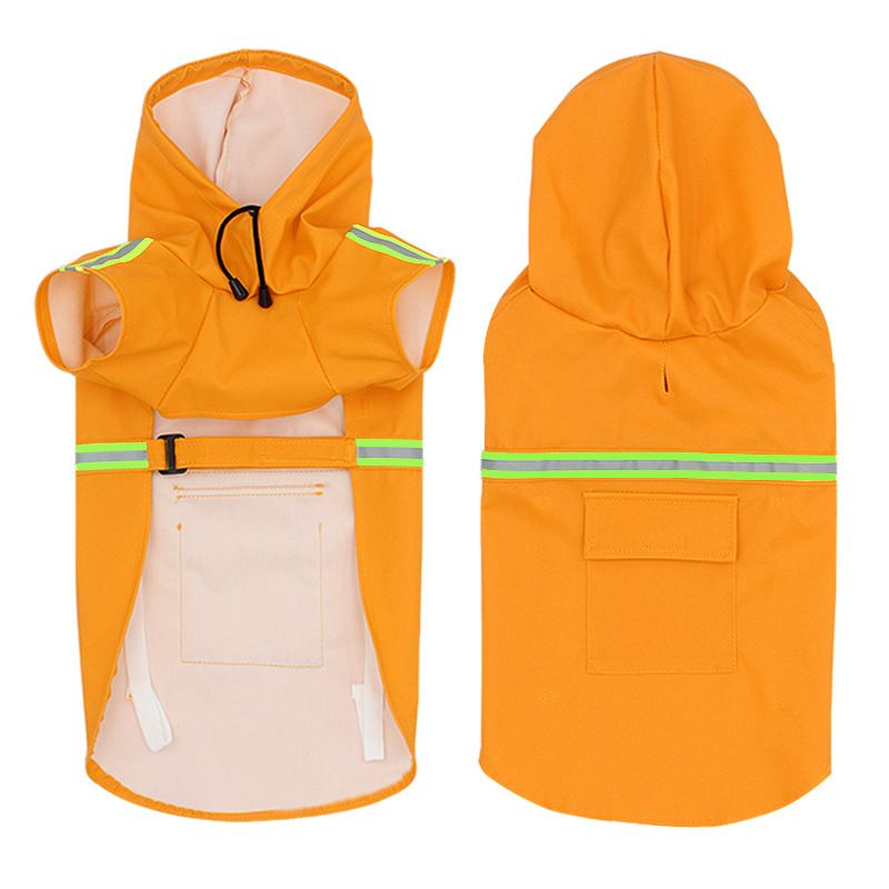 Pet Raincoat Outdoor Waterproof Dog Poncho for Small and Medium Dogs - Orange - Image 1