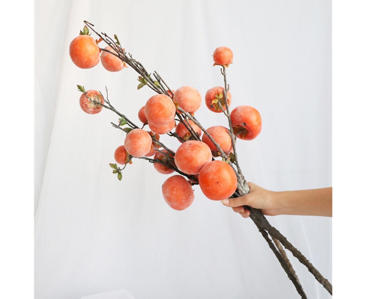 Artificial Flower 7/6 Heads Persimmon Branch Home Wedding Party Festival Decor - Image 7