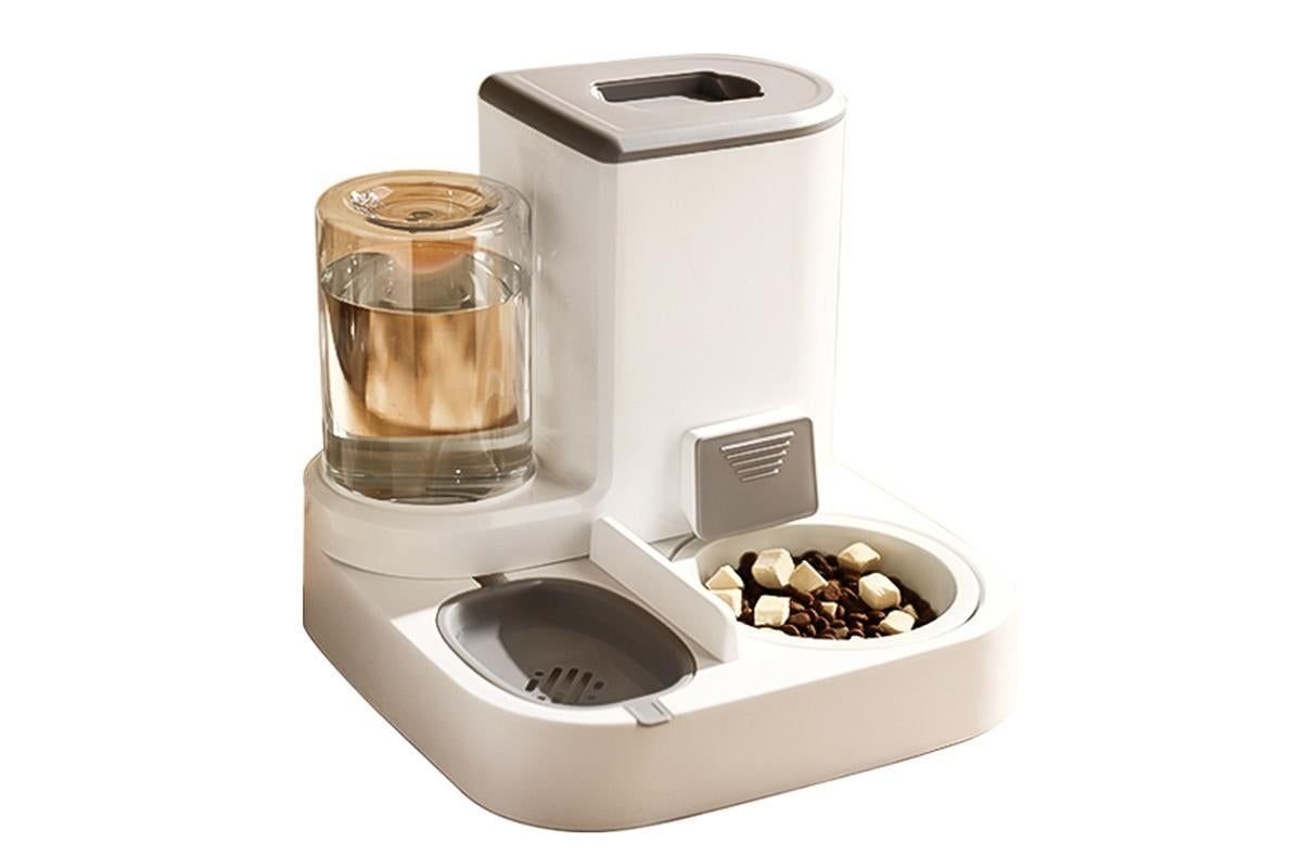 2 in 1 Automatic Cat Feeder and Waterer Ceramic Pet Bowl for Cats and Small Dogs - Image 1