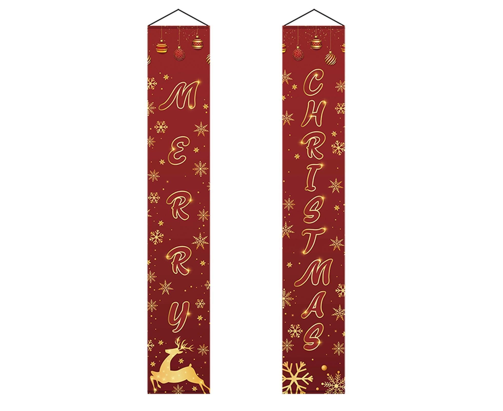 Thicker Xmas Porch Sign-Red Golden - Image 1
