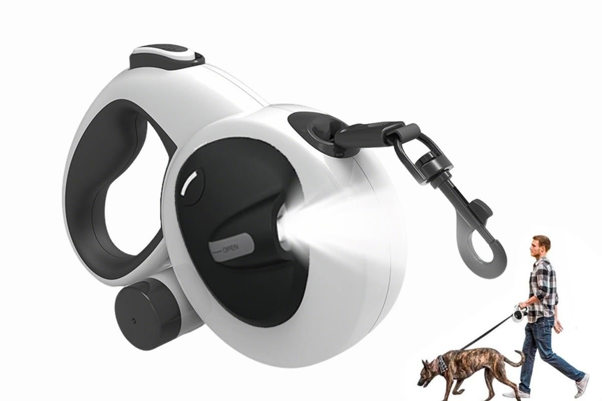 5m Auto Retractable Dog Leash with LED Light Pet Walking Lead for Small Medium Large Dogs - M - Image 1