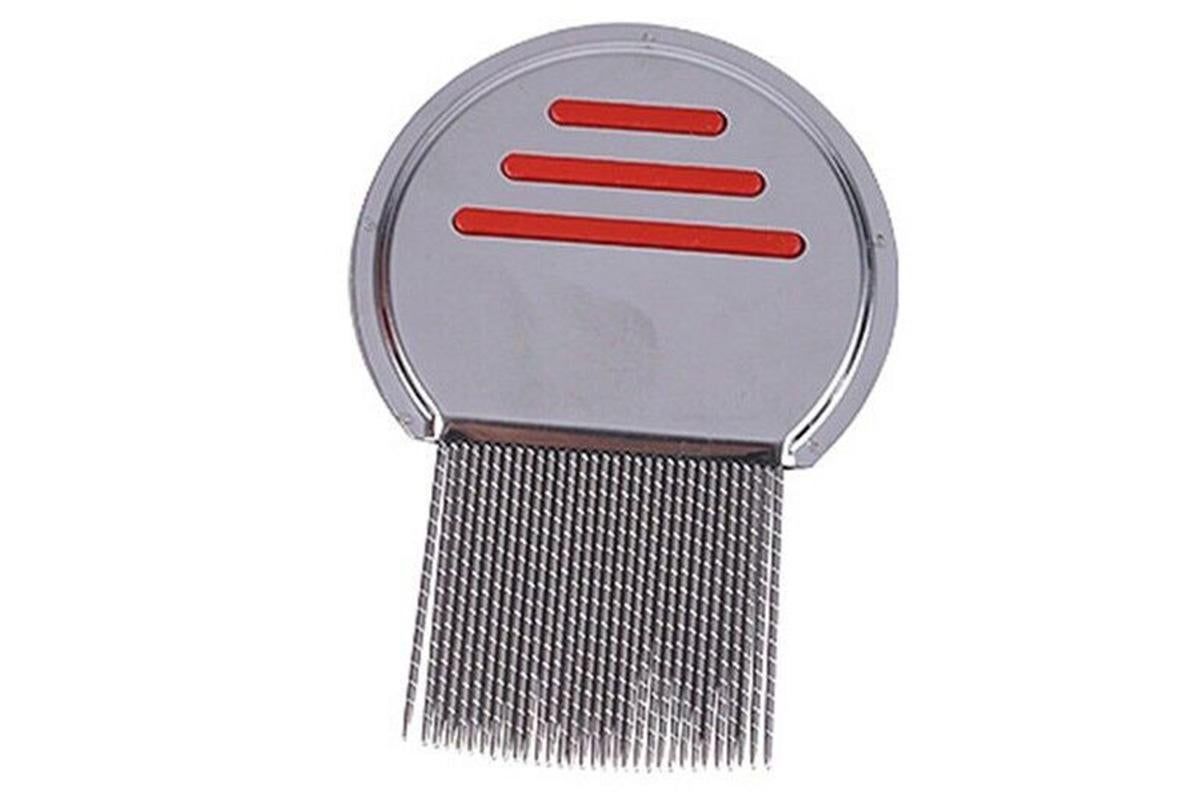 Stainless Steel Pet Flea Comb Fine Tooth Grooming Tool for Dogs Cats - Red - Image 2