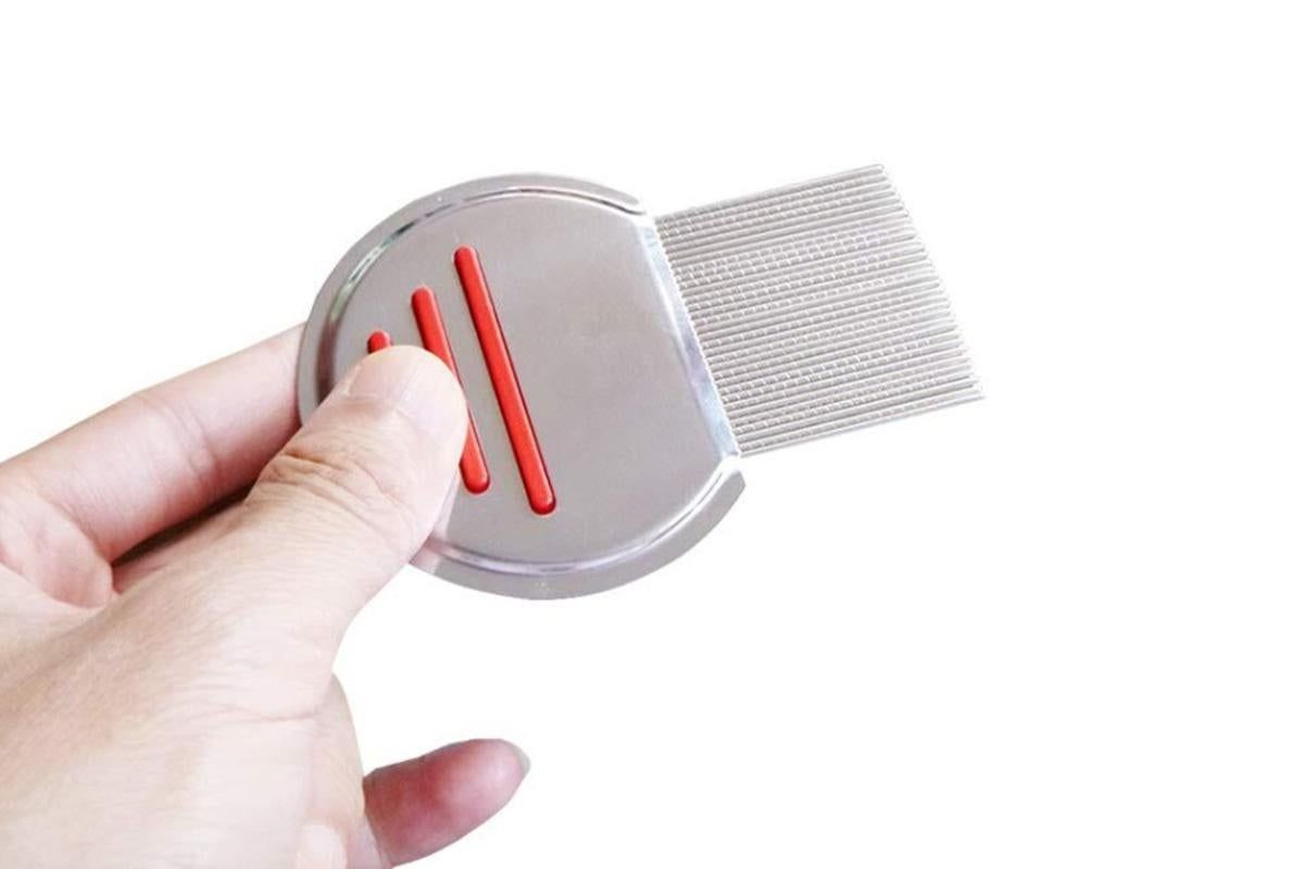 Stainless Steel Pet Flea Comb Fine Tooth Grooming Tool for Dogs Cats - Red - Image 3