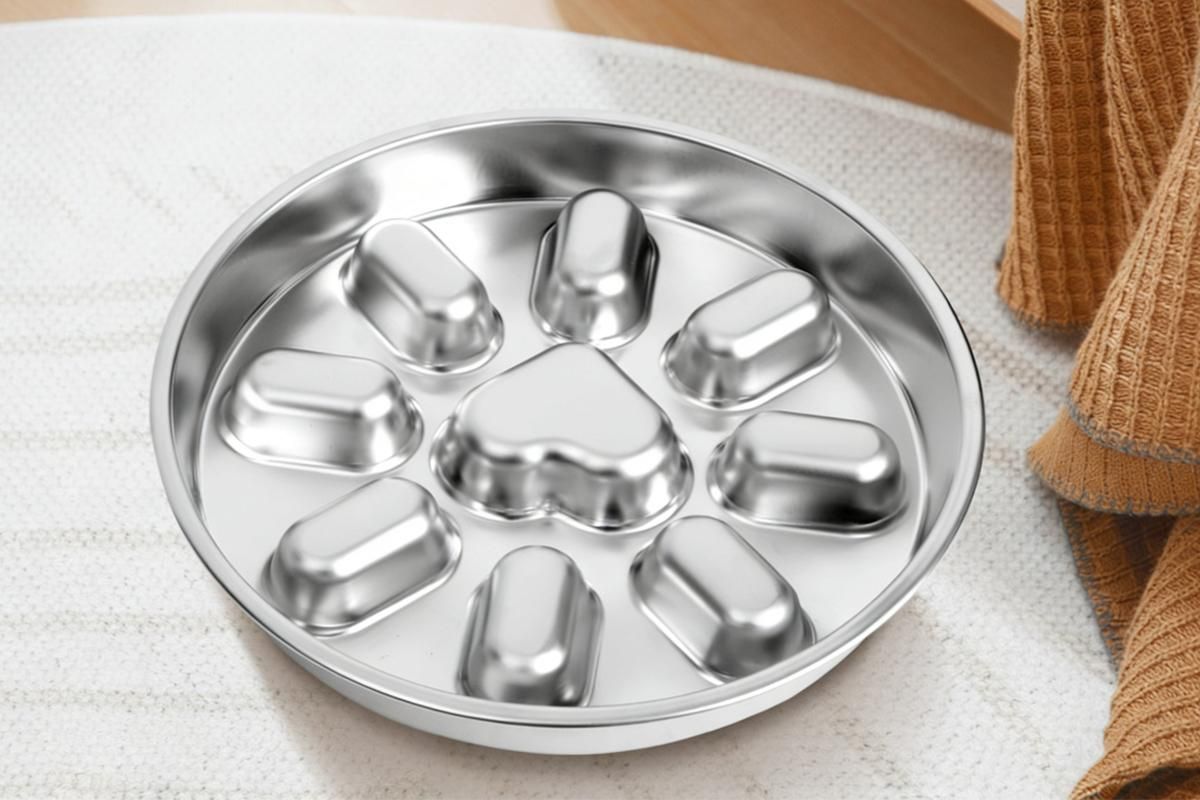 Slow Feeder Dog Bowl Stainless Steel Non Slip Puzzle Maze Bowl Slow Down Eating - Image 2