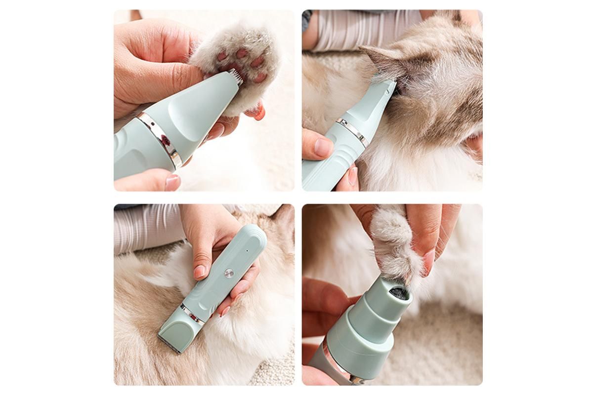 4-in-1 Dog Clipper Dog Grooming Kit with 4 Blade Heads -Green - Image 3