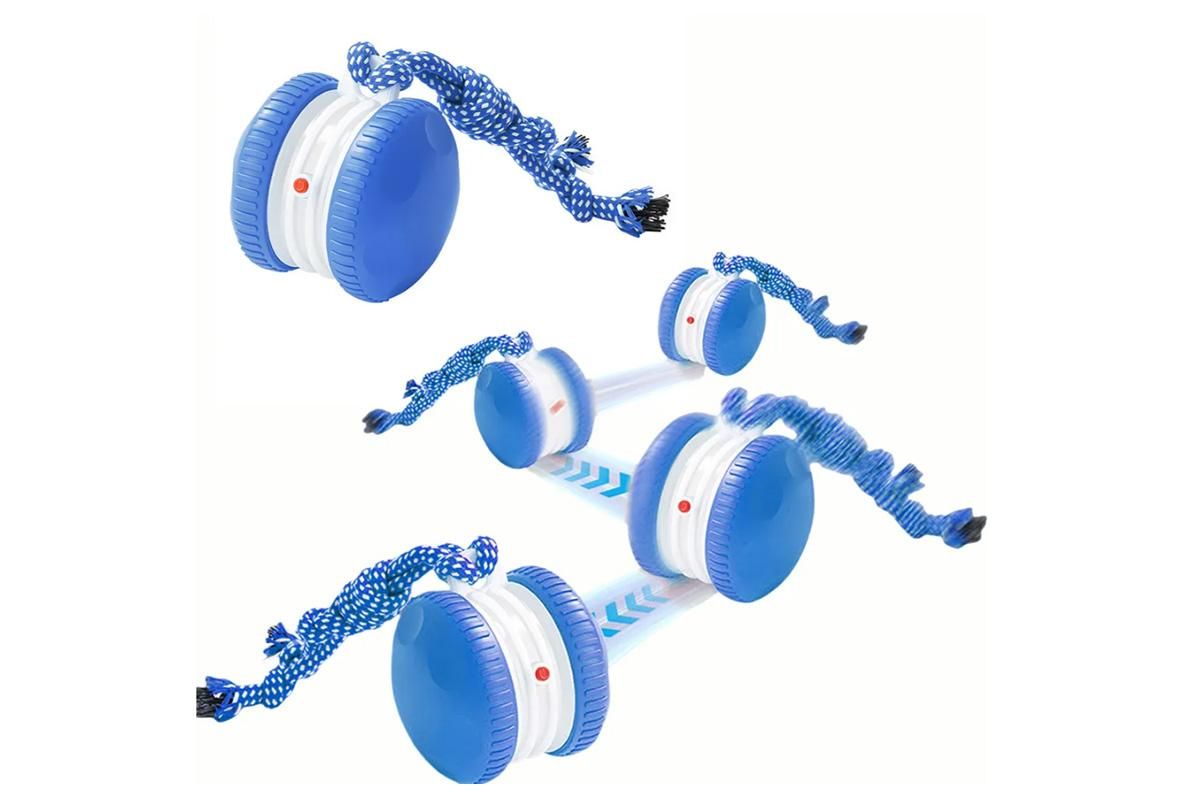 Interactive Pet Rolling Ball Toy Rechargeable Automatic Play Ball for Cats and Dogs - Blue - Image 6