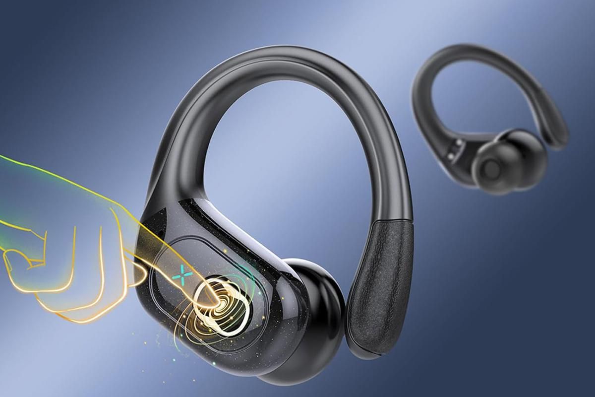 Wireless Bluetooth 5.4 Headphone Over Ear Bud IPX5 Waterproof Earphone for Sport Running - Black - Image 4