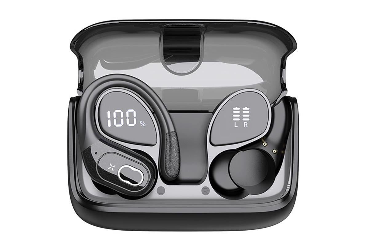 Wireless Bluetooth 5.4 Headphone Over Ear Bud IPX5 Waterproof Earphone for Sport Running - Black - Image 7