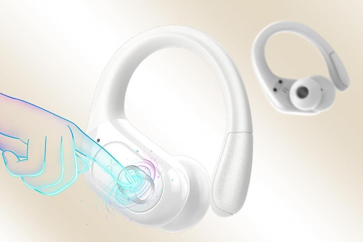 Wireless Bluetooth 5.4 Headphone Over Ear Bud IPX5 Waterproof Earphone for Sport Running - White - Image 3