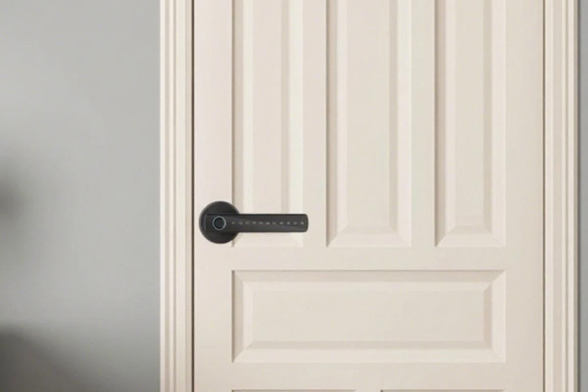 5 in 1 Smart Door Lock Fingerprint Door Knob with IC Cards and Backup Keys - Black - Image 6