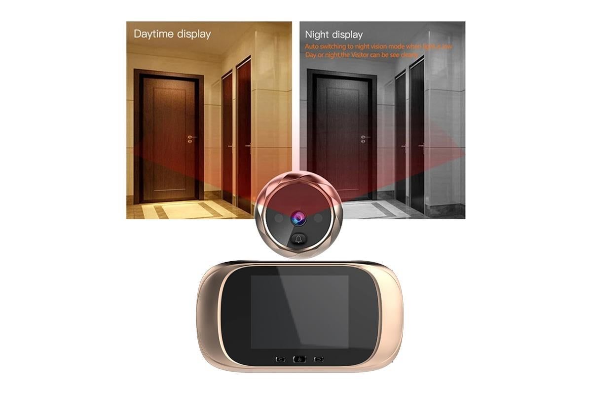 Wireless Digital Door Peephole LCD Display Door Viewer with Camera Home Security System -Gold - Image 5