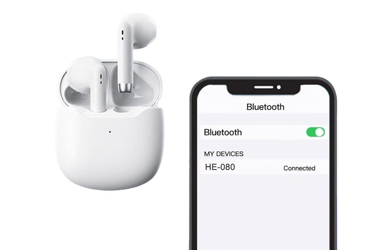 Wireless Earbuds Bluetooth 5.3 In-Ear Headphones with Noise Cancelling Mic IPX7 Waterproof Sports Earphones - White - Image 2