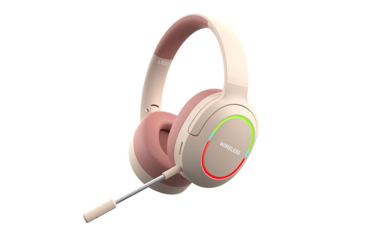 Wireless Gaming Headset Headphone with Microphone Volume - Pink - Image 1