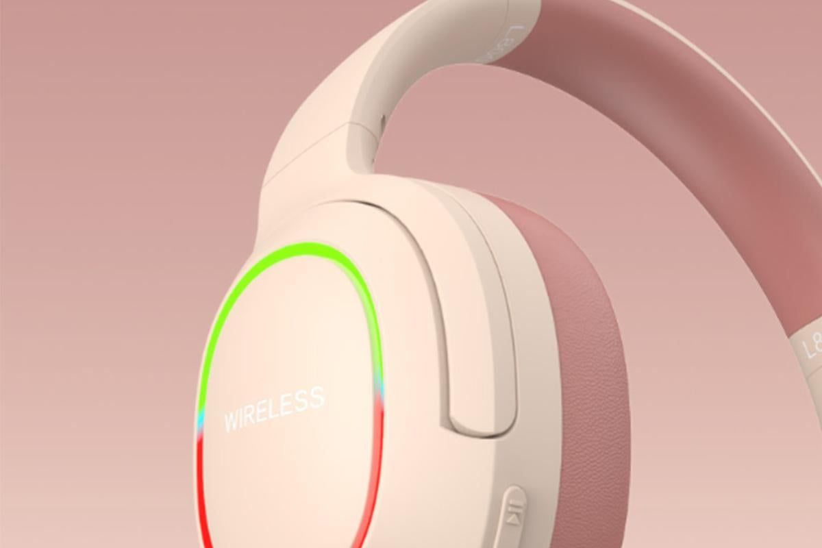 Wireless Gaming Headset Headphone with Microphone Volume - Pink - Image 4