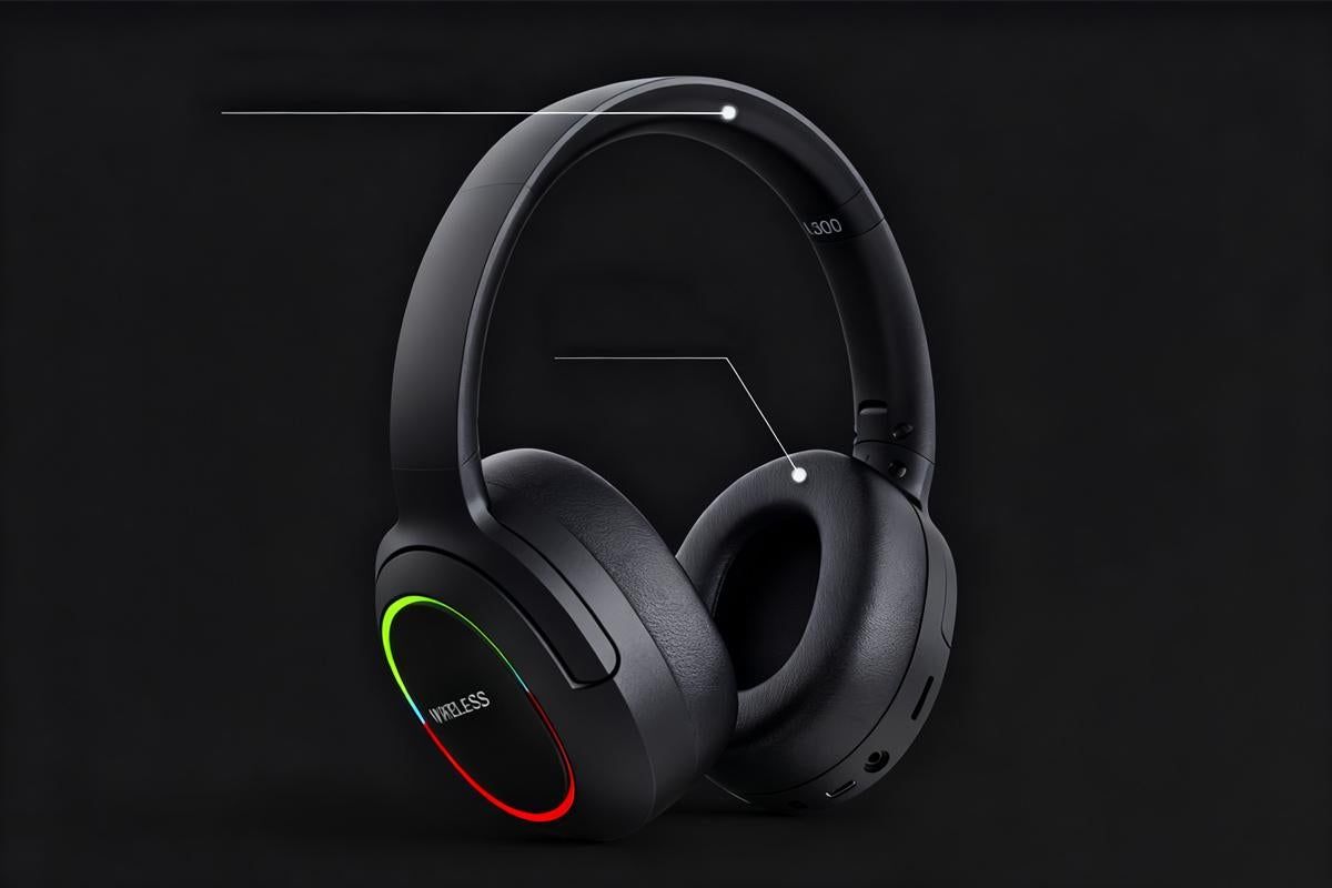 Wireless Gaming Headset Headphone with Microphone Volume - Black - Image 2