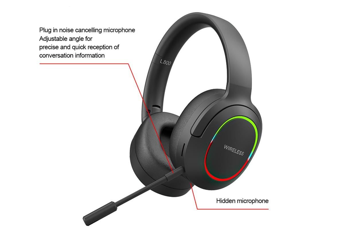 Wireless Gaming Headset Headphone with Microphone Volume - Black - Image 3