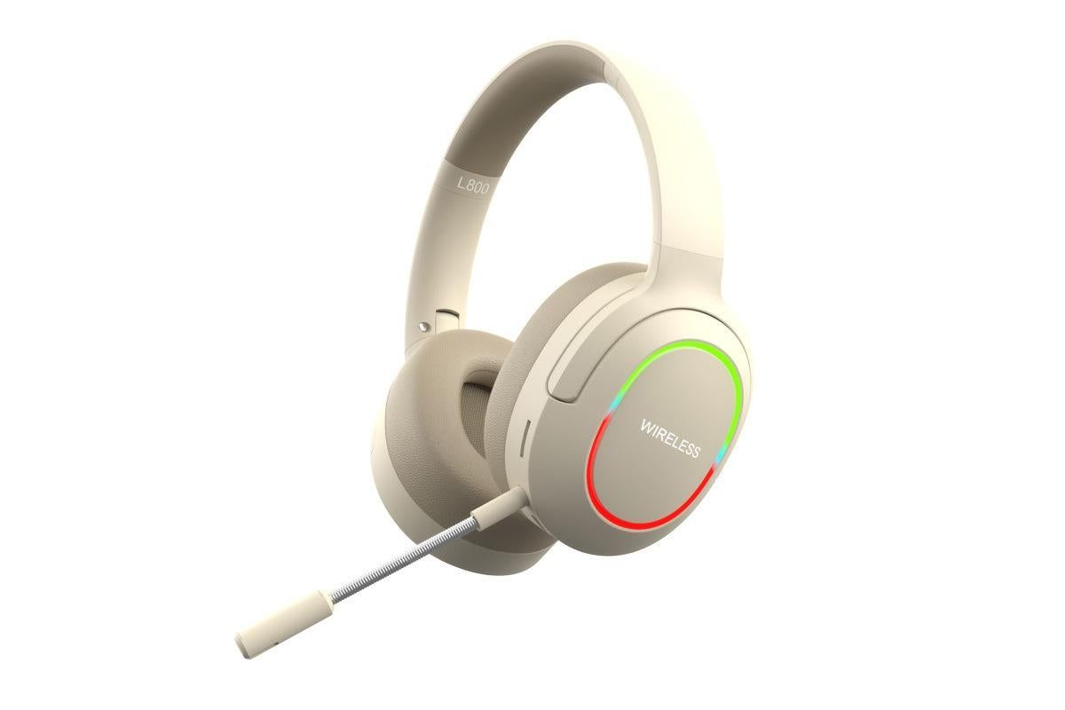 Wireless Gaming Headset Headphone with Microphone Volume - Khaki - Image 1