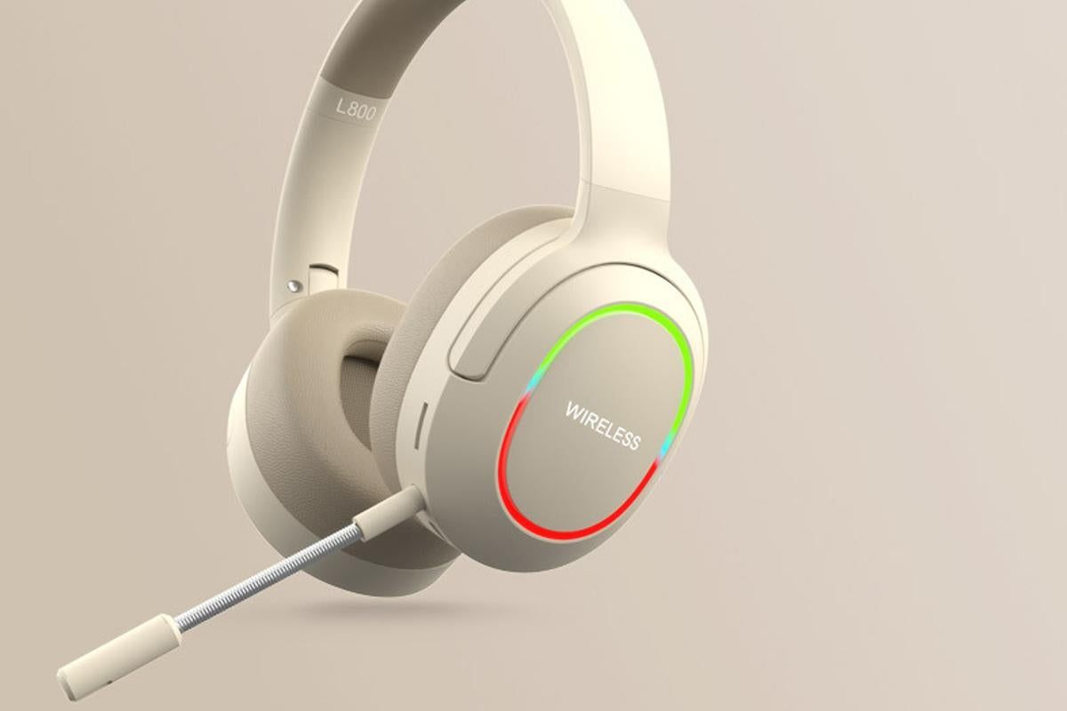Wireless Gaming Headset Headphone with Microphone Volume - Khaki - Image 2