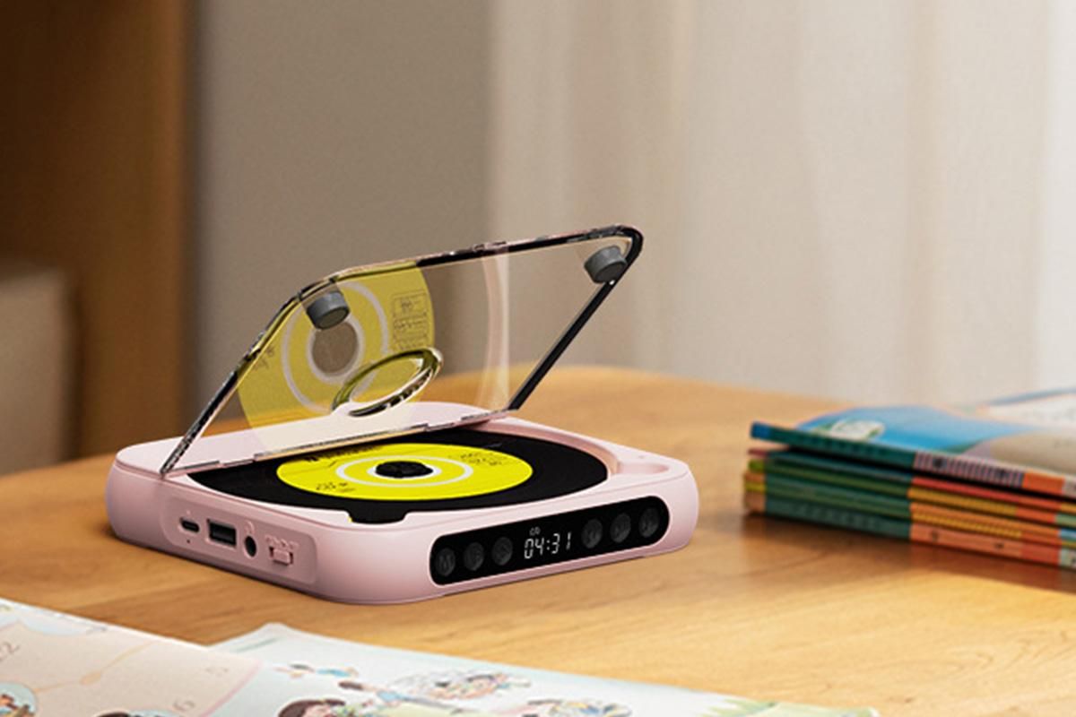 Portable CD Player Bluetooth 5.3 with HiFi Speakers Rechargeable Walkman Supports CD USB MP3 for Home - Pink - Image 4