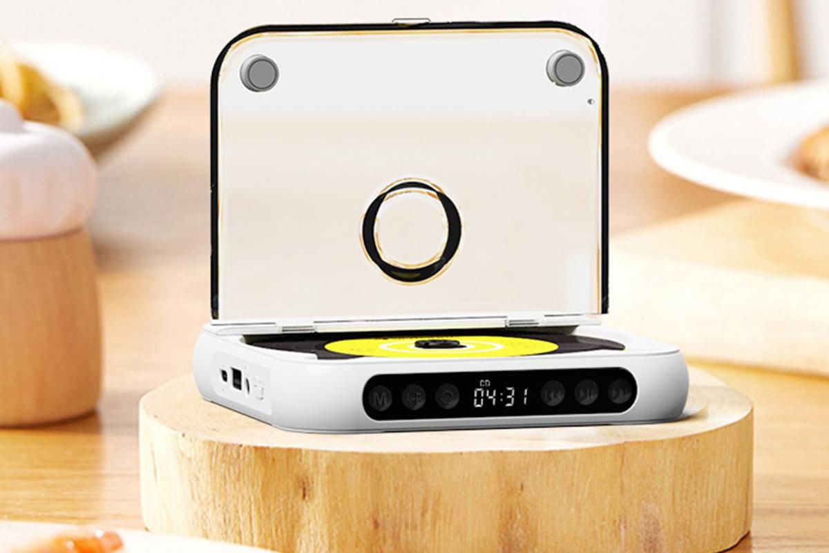 Portable CD Player Bluetooth 5.3 with HiFi Speakers Rechargeable Walkman Supports CD USB MP3 for Home - White - Image 2