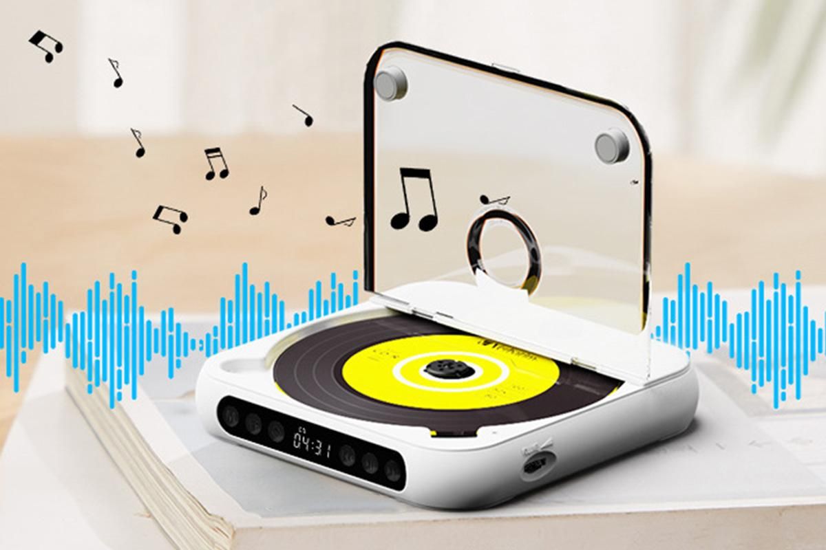 Portable CD Player Bluetooth 5.3 with HiFi Speakers Rechargeable Walkman Supports CD USB MP3 for Home - White - Image 4
