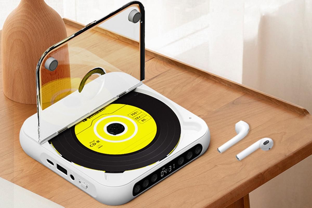 Portable CD Player Bluetooth 5.3 with HiFi Speakers Rechargeable Walkman Supports CD USB MP3 for Home - White - Image 5