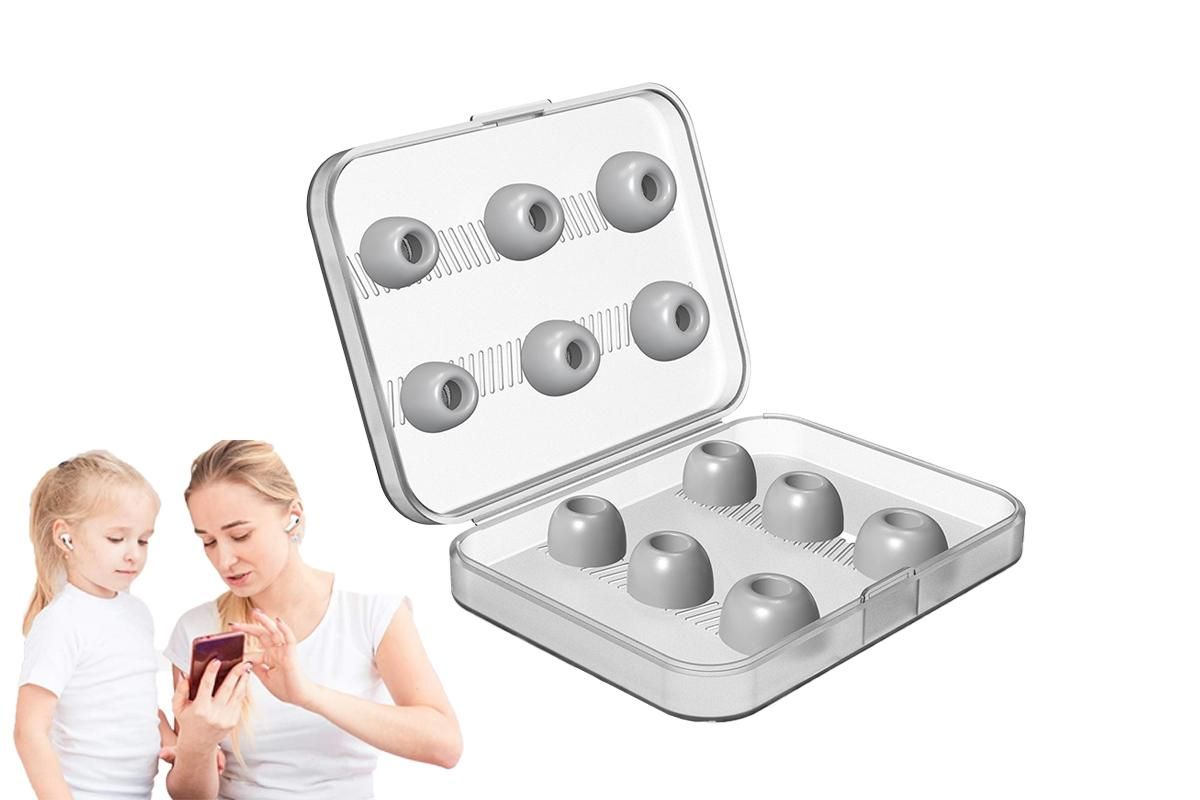 Replacement Ear Tips for AirPods Pro Memory Foam Ear Buds Anti-Slip Eartips with Portable Storage Box -Gray - Image 5
