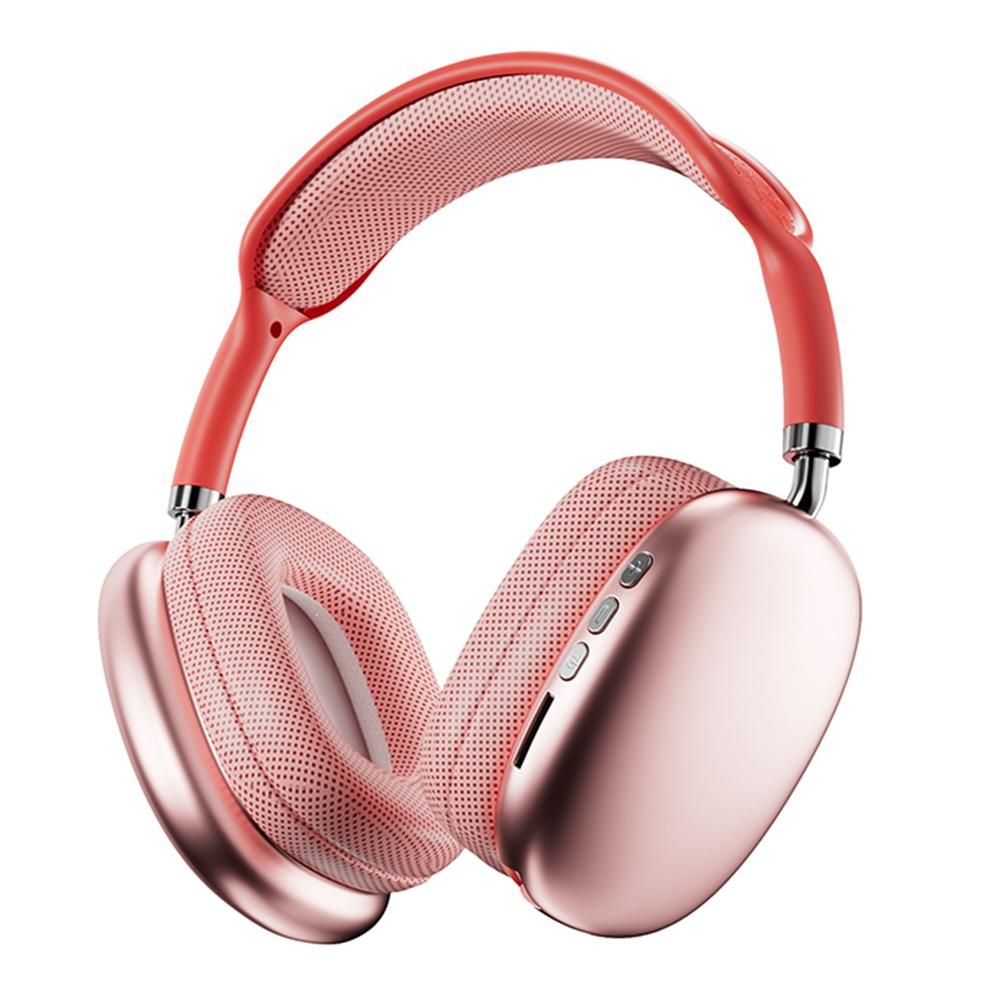 Wireless Bluetooth Over-Ear Headphones TWS Adjustable Earphones Headset Foldable Lightweight Headset for Home Office - Red - Image 1
