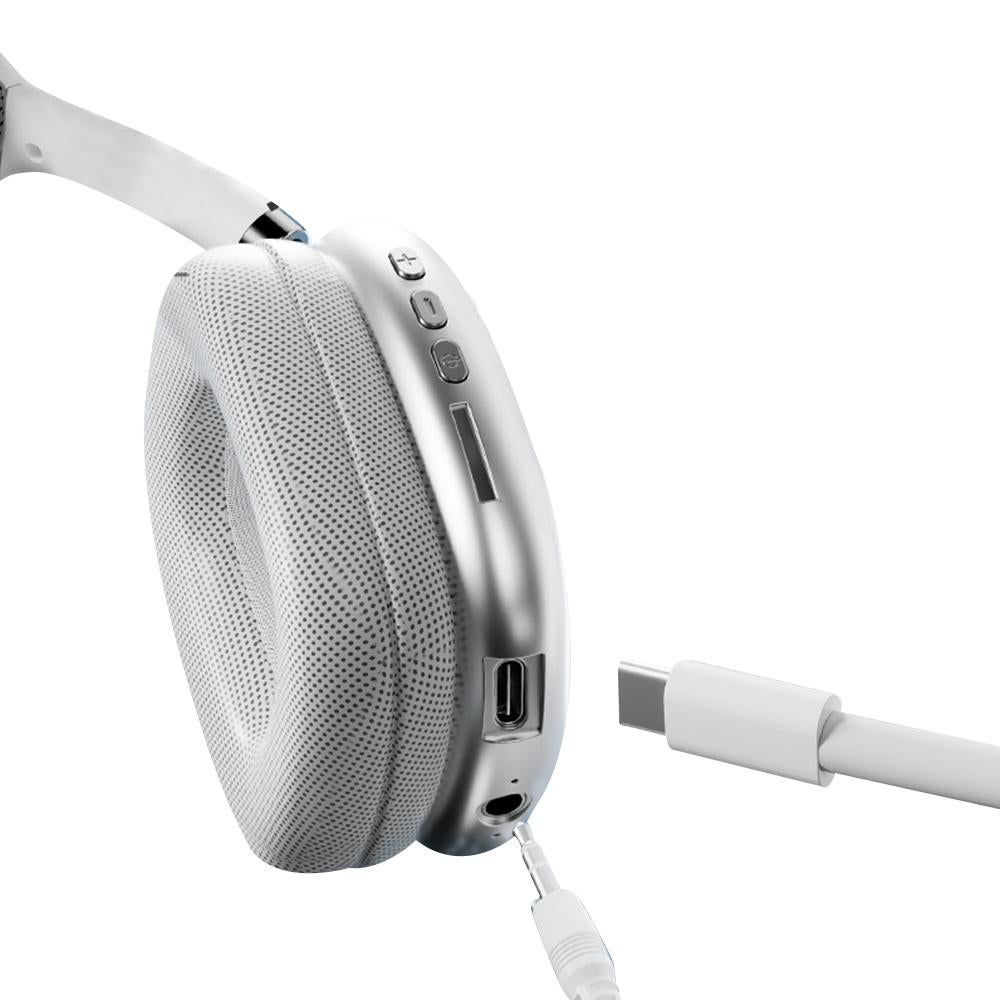 Wireless Bluetooth Over-Ear Headphones TWS Adjustable Earphones Headset Foldable Lightweight Headset for Home Office - White - Image 2