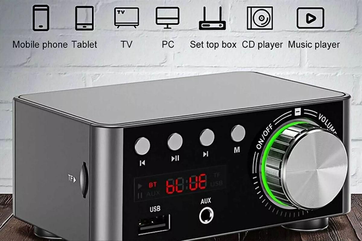 HIFI BT5.0 Digital Amplifier Stereo Audio Amp 2x80W Sound Power Audio Receiver Stereo AMP USB AUX for Phone Tablet Laptop - Image 3