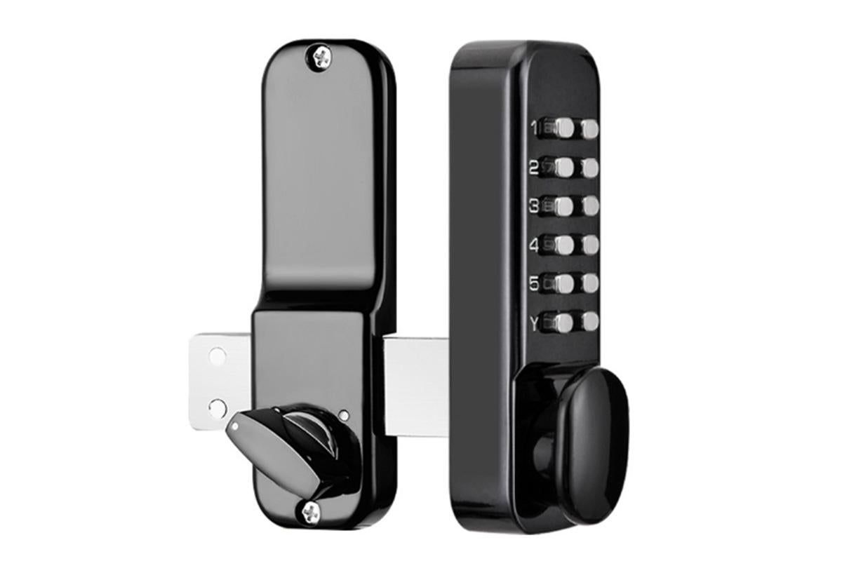 Gate Door Locks Set with Keypad Mechanical Keyless Entry Door Lock for Garden Garage Yard -Black - Image 2