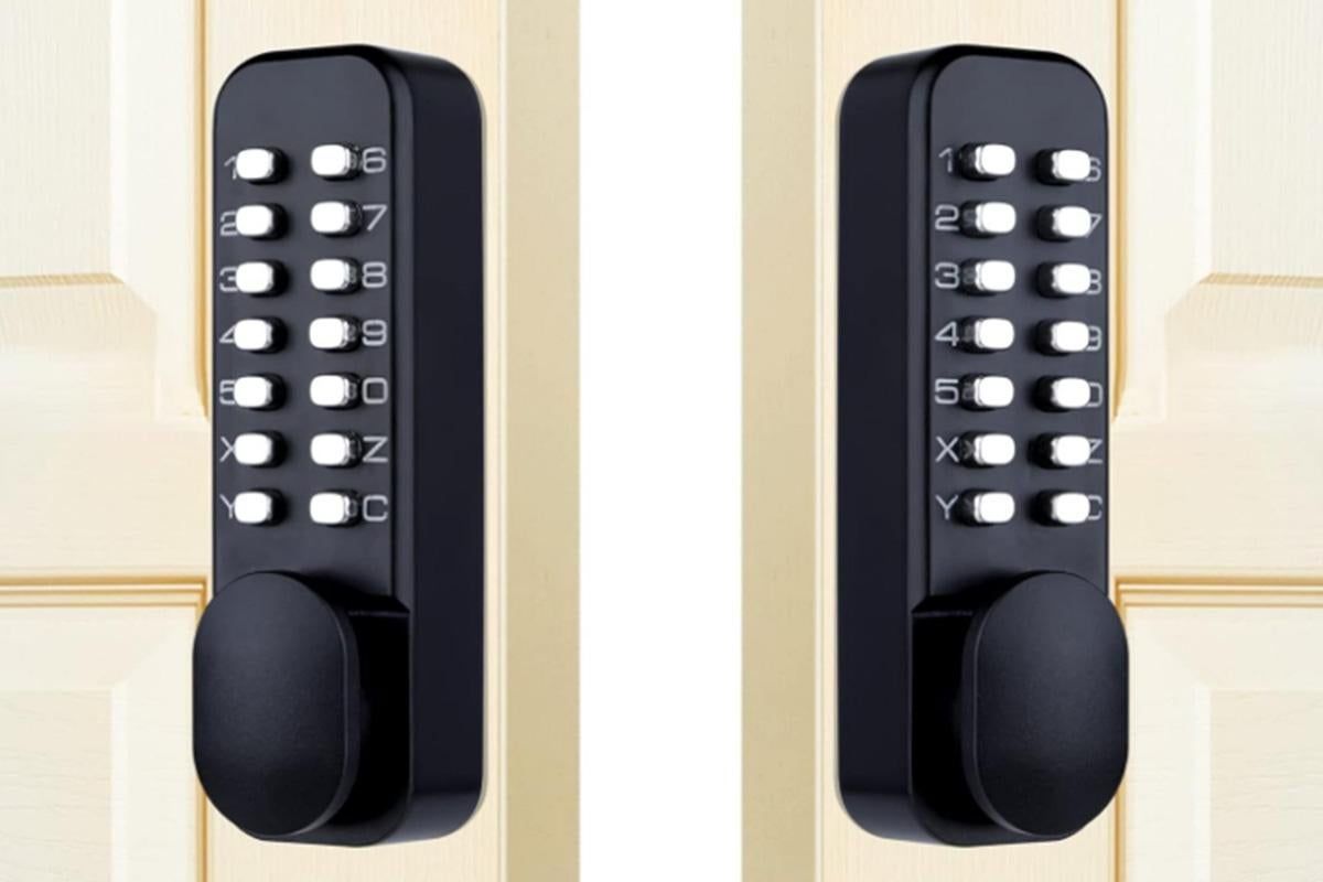 Gate Door Locks Set with Keypad Mechanical Keyless Entry Door Lock for Garden Garage Yard -Black - Image 4