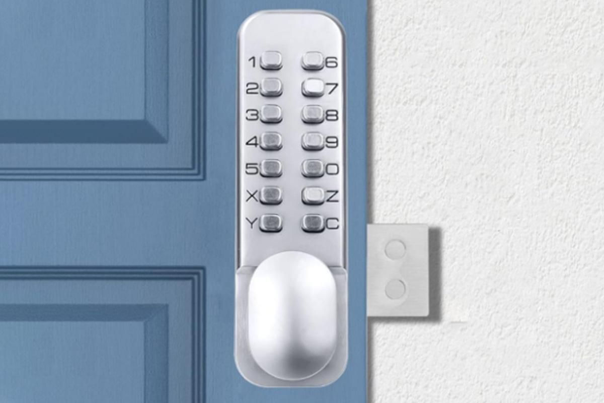 Gate Door Locks Set with Keypad Mechanical Keyless Entry Door Lock for Garden Garage Yard -Silver - Image 3