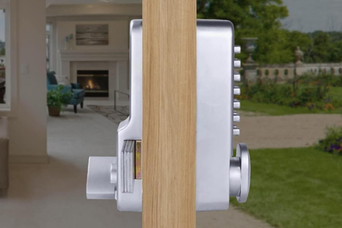 Gate Door Locks Set with Keypad Mechanical Keyless Entry Door Lock for Garden Garage Yard -Silver - Image 4