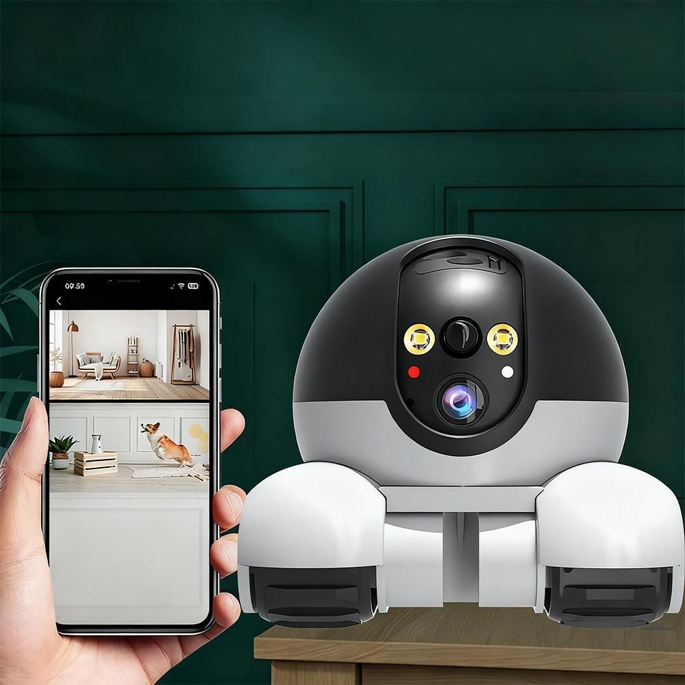 Tank Shape Smart Security Camera with Dual Screen Monitoring - Image 2