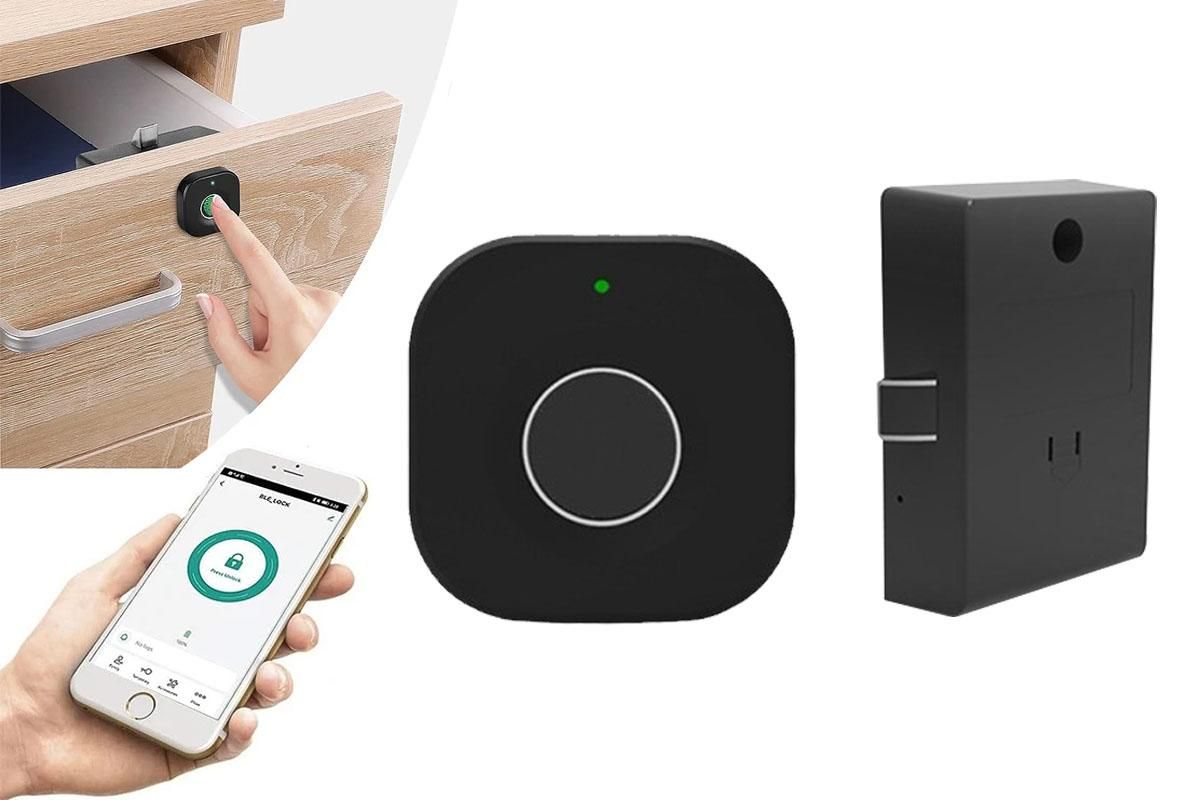 Bluetooth Fingerprint Cabinet Lock Smart APP Keyless Biometric Drawer Wardrobe Lock Hidden - Image 1