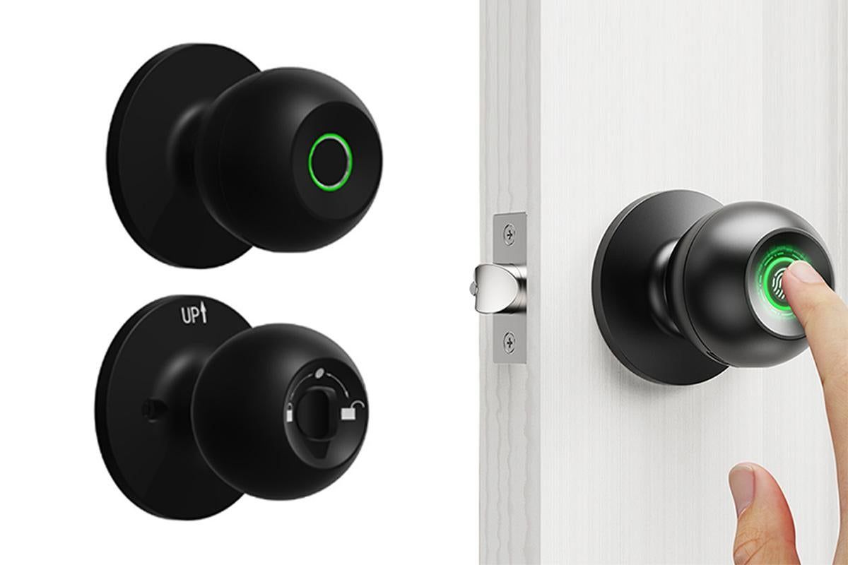 Fingerprint Door Lock Smart Fingerprint Door Knob with Lock Biometric Door Lock with App Control & Key Bluetooth Smart Door Lock with Handle - Image 1