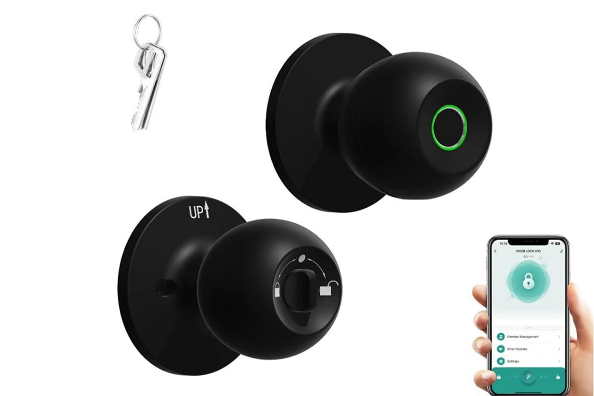 Fingerprint Door Lock Smart Fingerprint Door Knob with Lock Biometric Door Lock with App Control & Key Bluetooth Smart Door Lock with Handle - Image 2