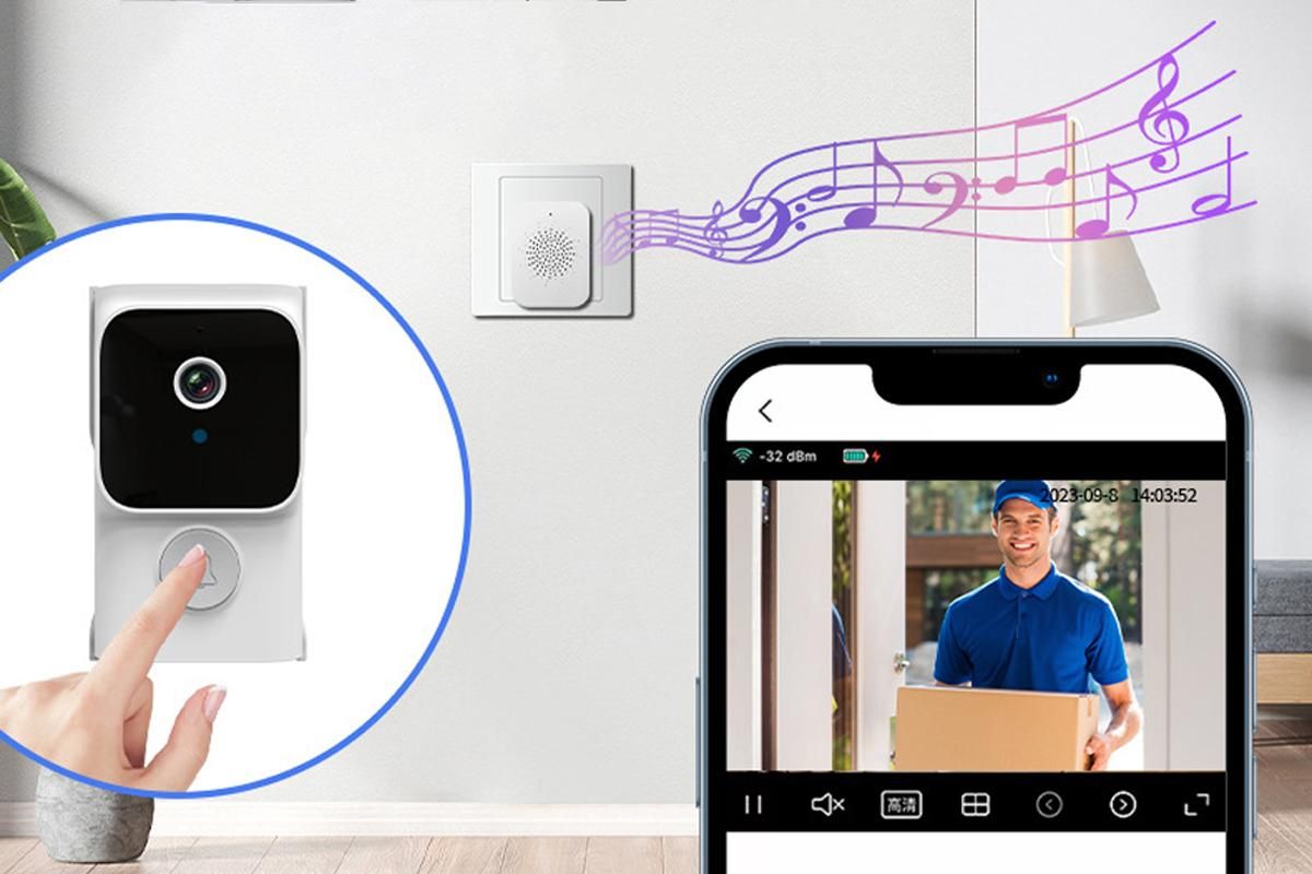 Wireless Smart Video Doorbell with Chime Intelligent Visual Doorbell View Security Doorbell Smart Doorbell - Image 4