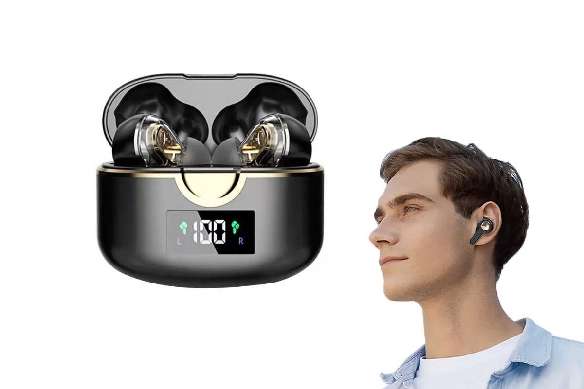 Wireless Earbuds Bluetooth Headphones Wireless Charging Case LED Display Over Ear Buds Mini Wireless Earbuds for Sports Workout - Image 1