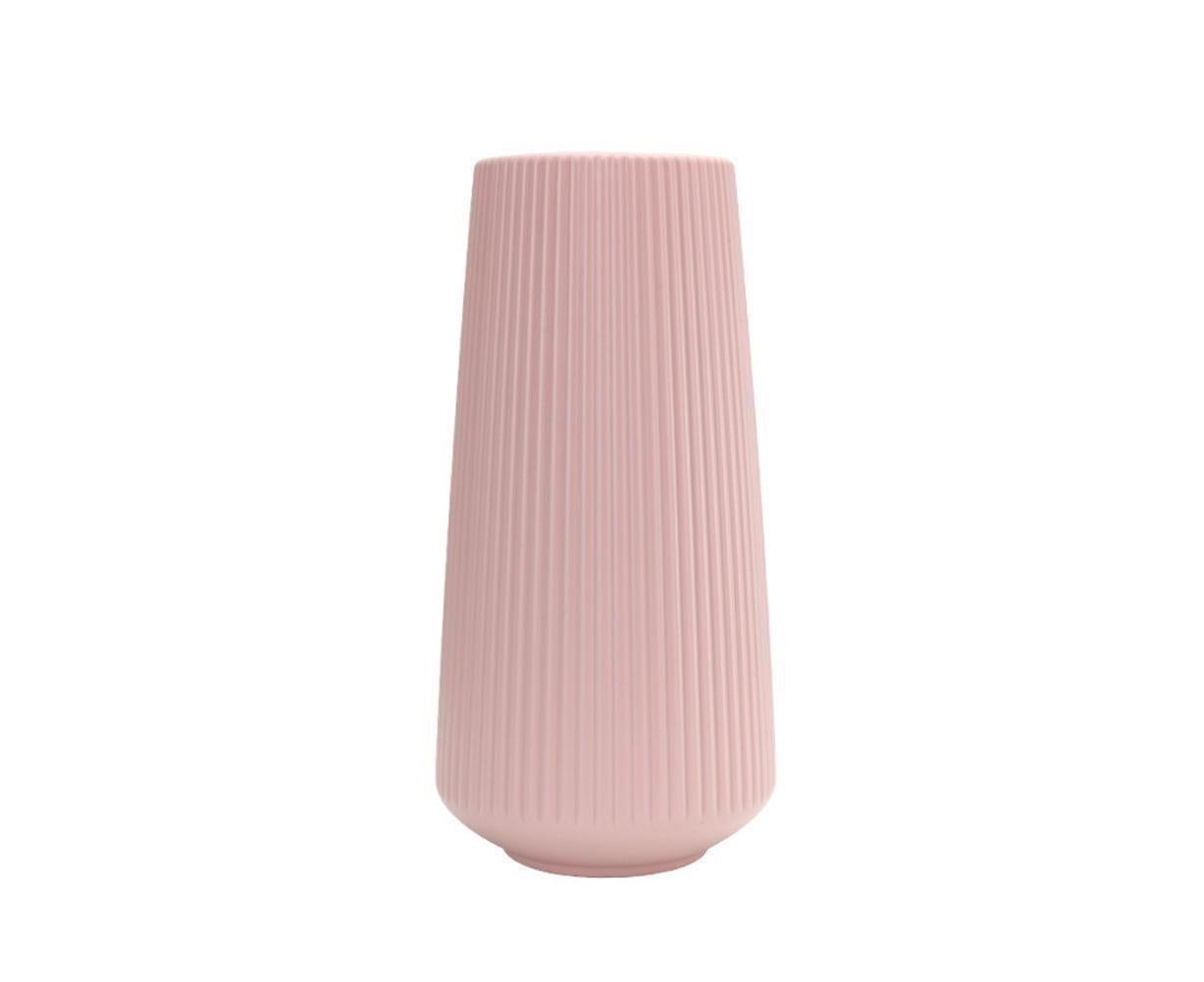 Plastic Nordic Style Vase Dried Flower Arrangement Pot Holder Home Office Decor-Pink - Image 1
